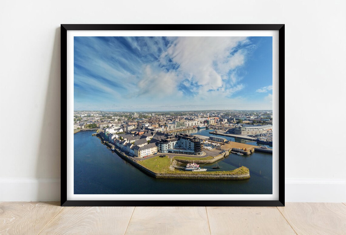 Galway Harbour Ireland Aerial View Of The Historic Port Poster