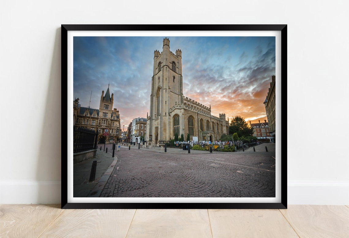 Great St Marys Church Cambridge Gothic Tower At Sunset Poster