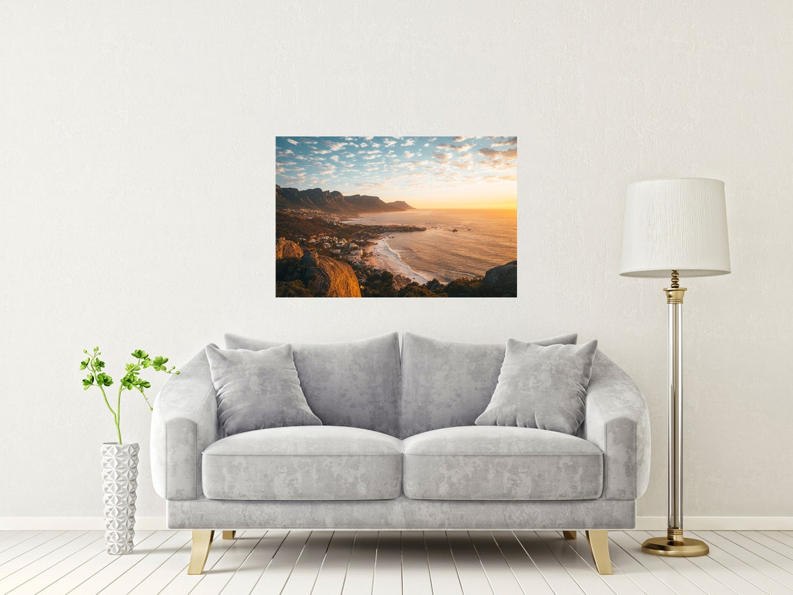 Cape Town South Africa Beach Sunset Golden Coast Mountain Poster - Image 2