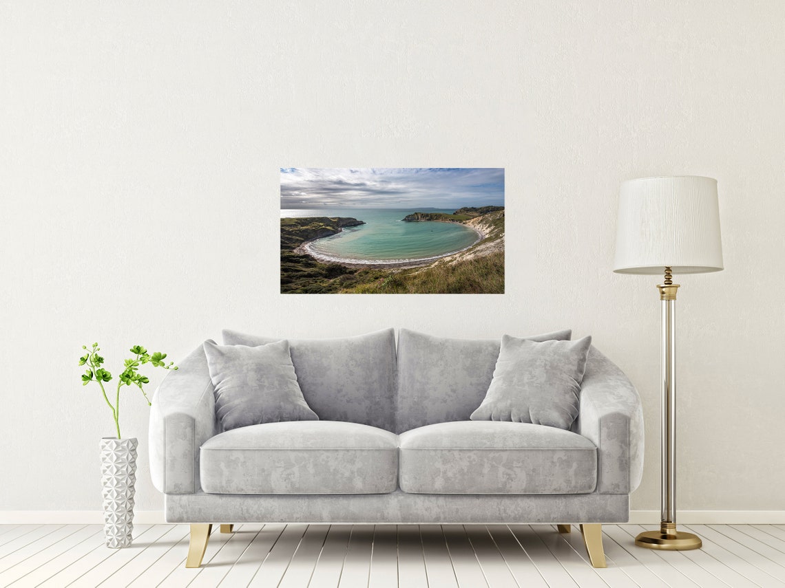 Lulworth Cove Dorset Perfect Circular Bay Turquoise Sea Poster - Image 2