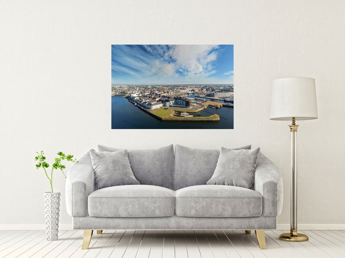 Galway Harbour Ireland Aerial View Of The Historic Port Poster - Image 2