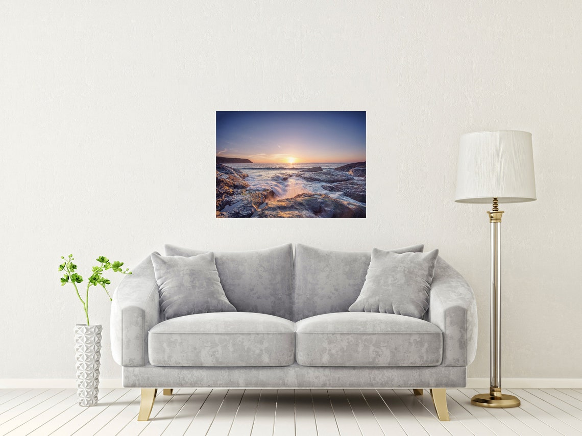 Musselwick Sands St Brides Bay Wales Sunset Long Exposure Print - Image 2