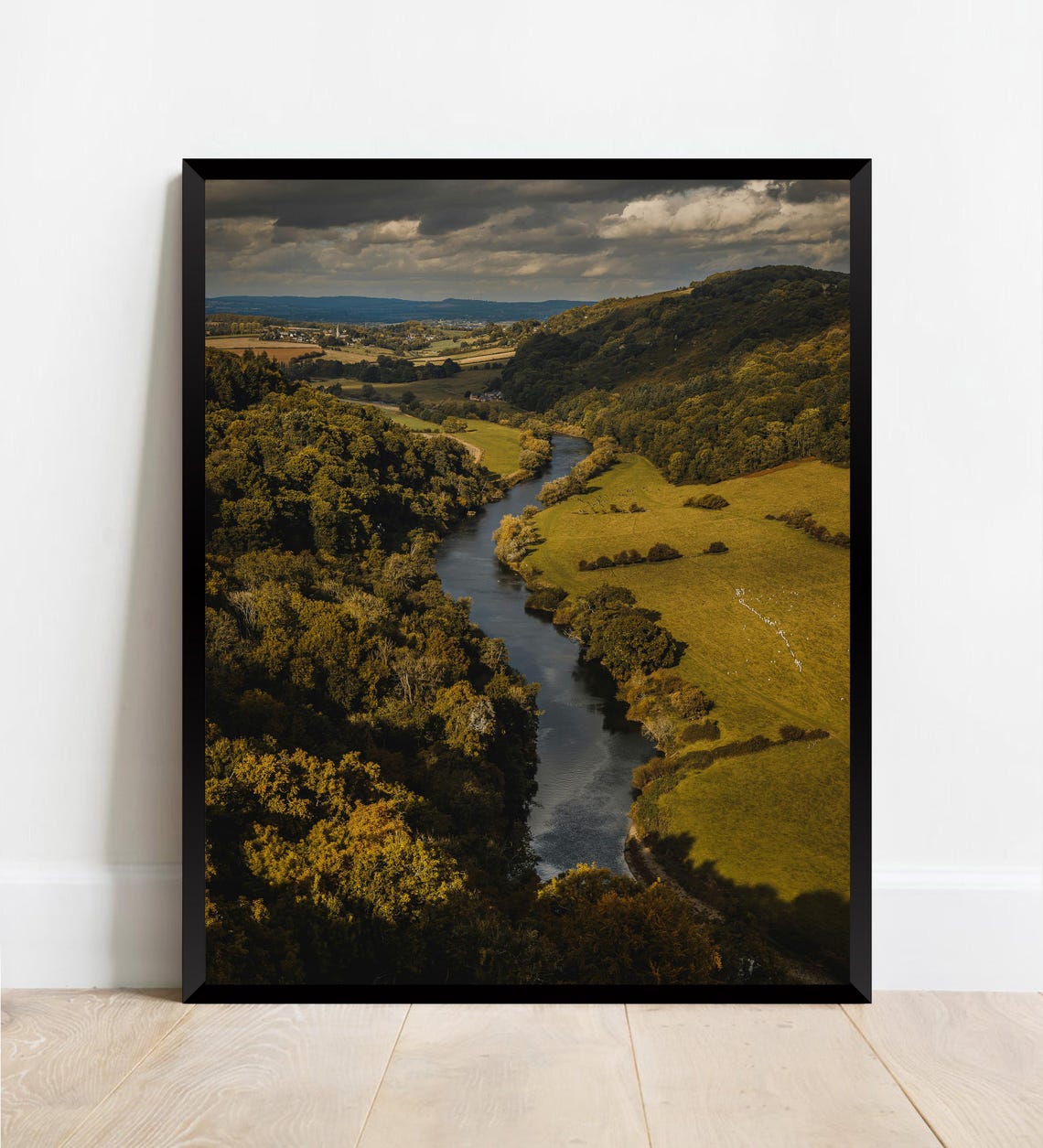 Winding River Through Lush Green Valley Aerial Nature Poster - Image 2