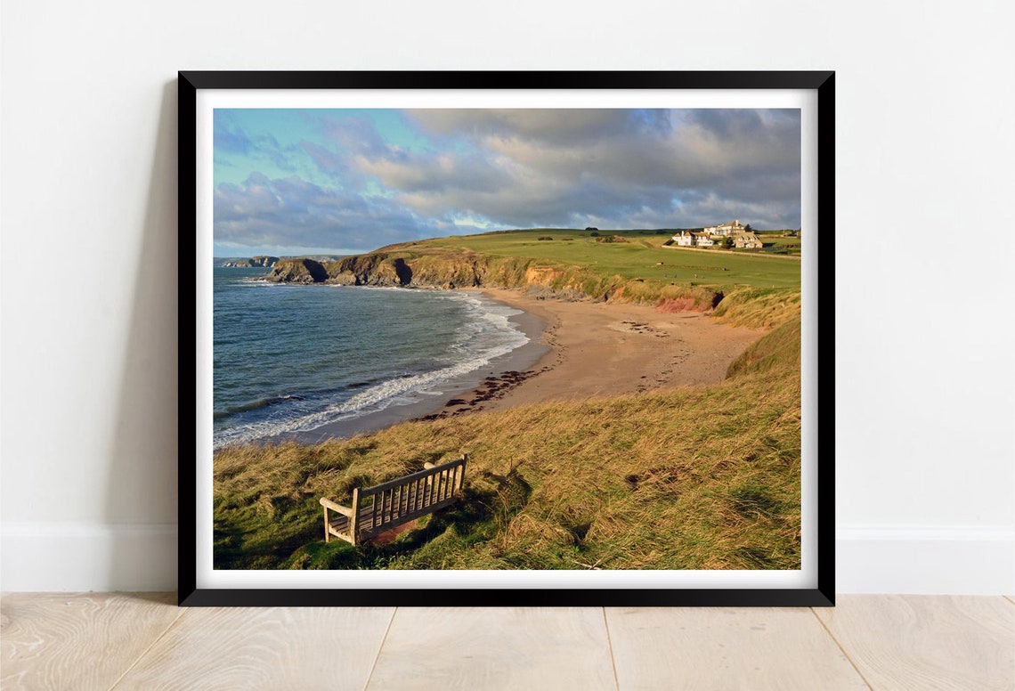 Thurlestone Beach Devon Bench View South Milton Sands Poster