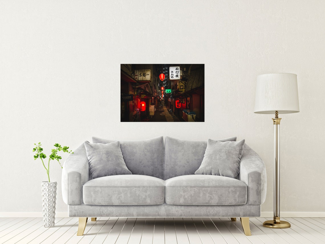 Tokyo Japan Old Alley Lanterns Night Izakaya Street Photo Poster - Image 2