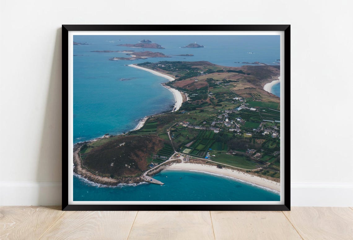 Aerial View Small Islands Turquoise Water White Beaches Poster