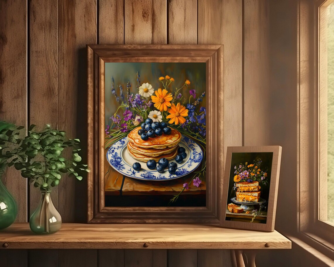 Pancakes Vintage Still Life, Whimsical Food Art Print - Image 3