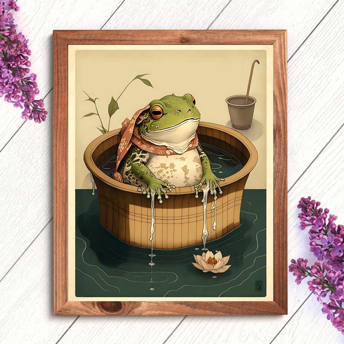 Japanese Frog, Matsumoto Hoji Vintage Bathroom Art Print - Image 3