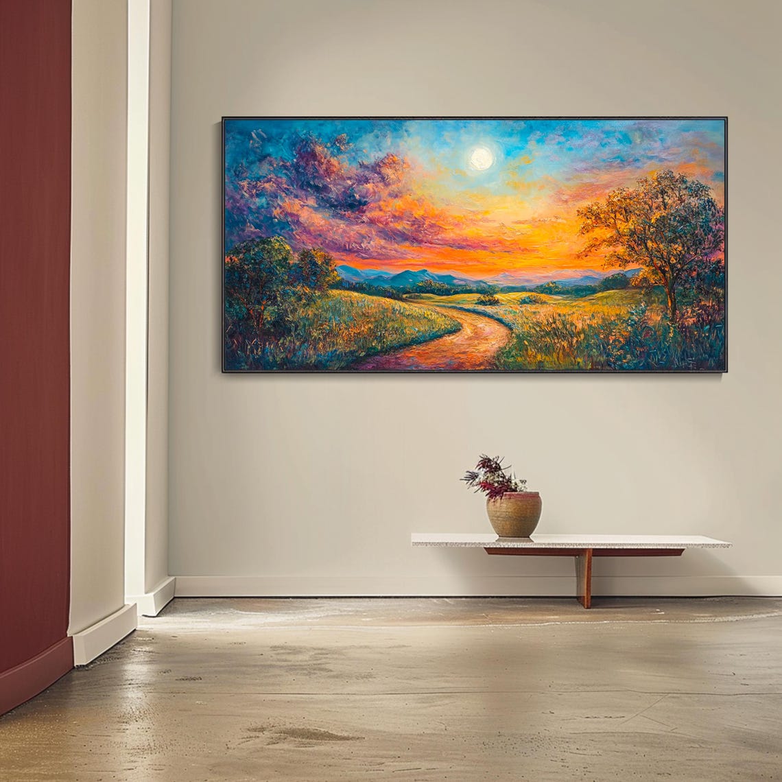 Sunset Country Road Golden Fields Dramatic Clouds Countryside Poster - Image 4