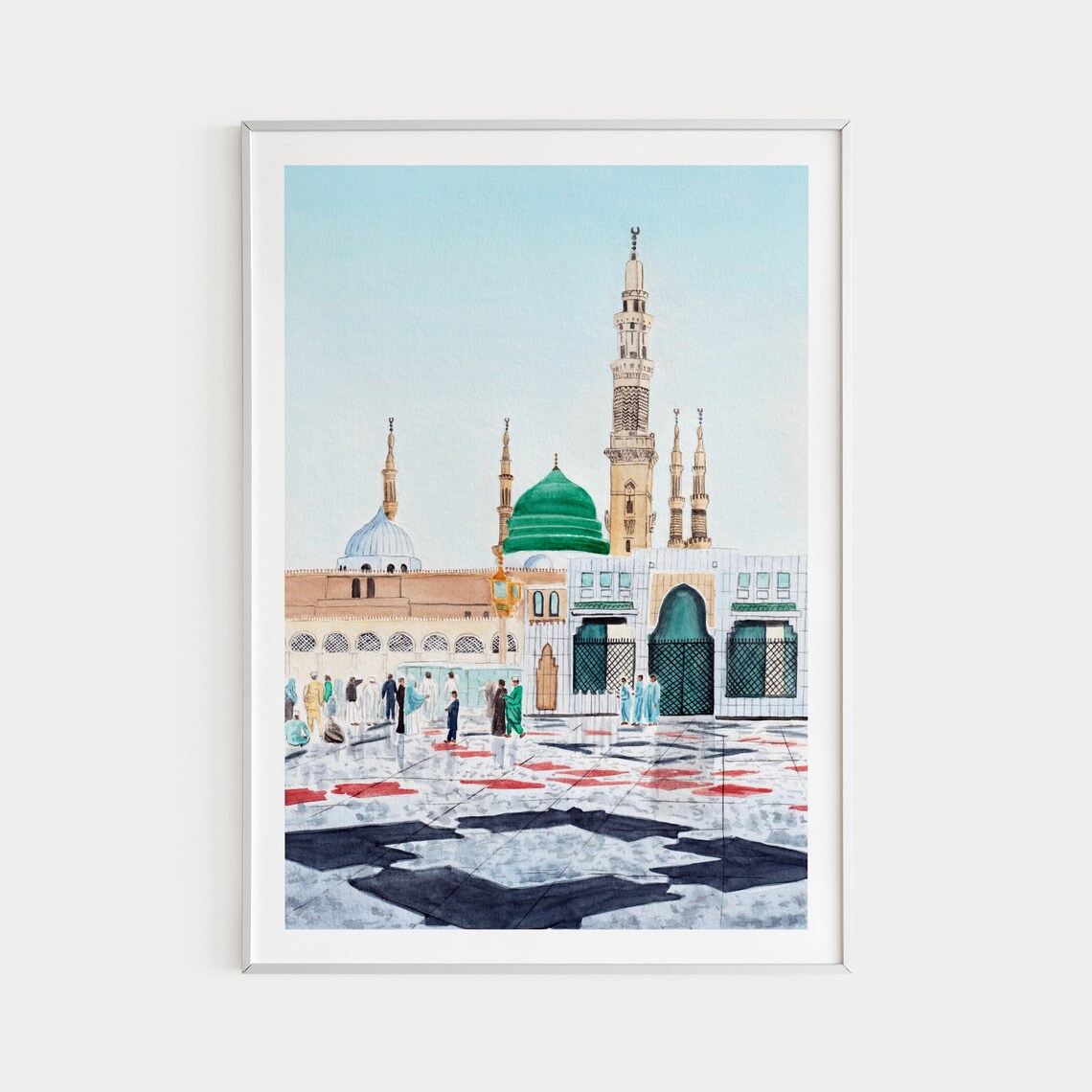Medinah, Saudi Arabia Watercolor Travel Poster