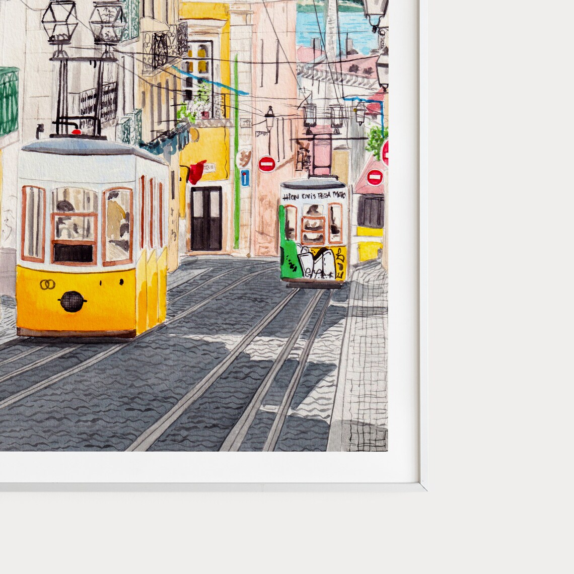 Lisbon Cityscape Travel Poster, Portugal Wall Art - Image 3