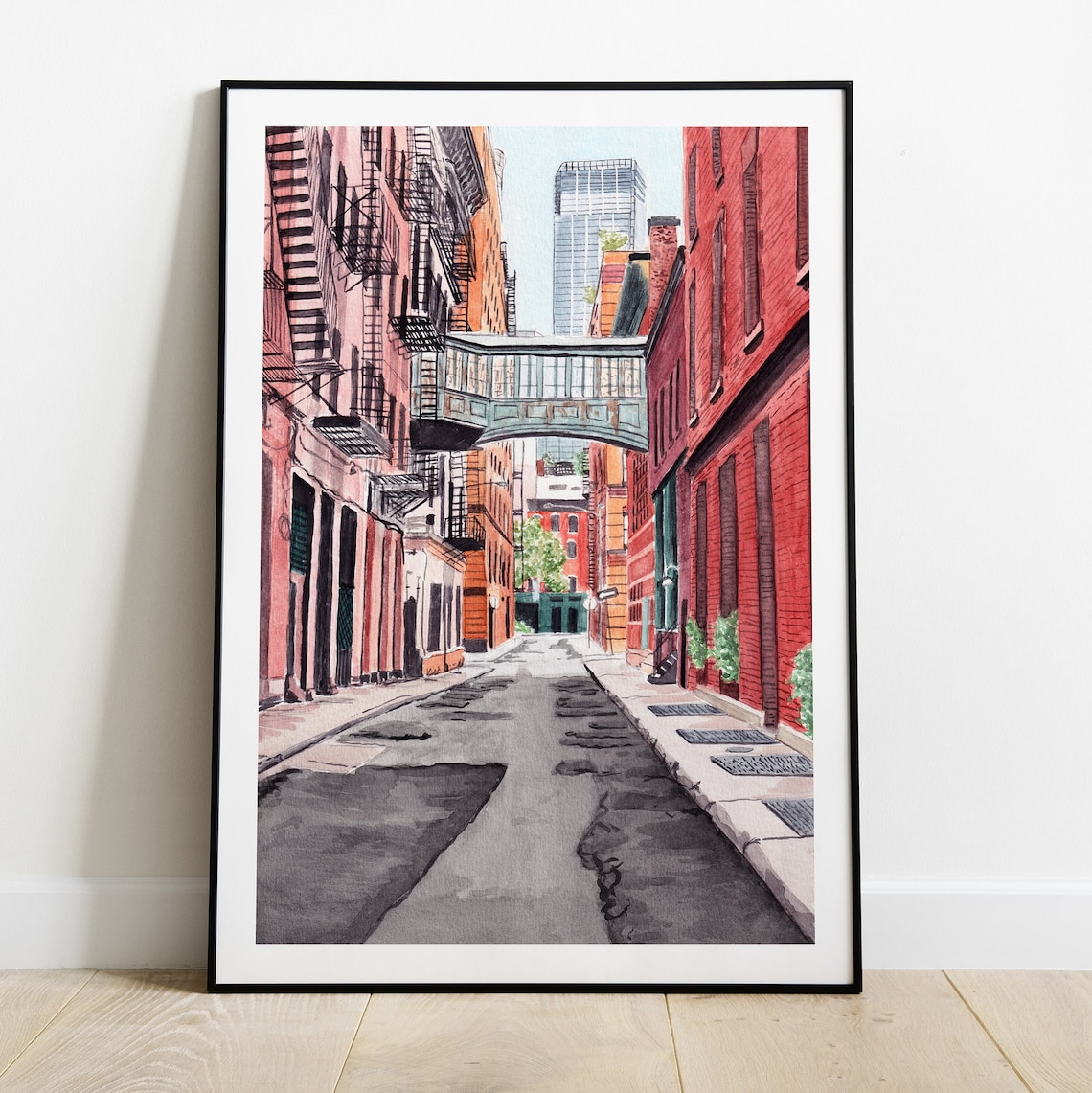 Tribeca, New York Cityscape Watercolor Art Print - Image 3