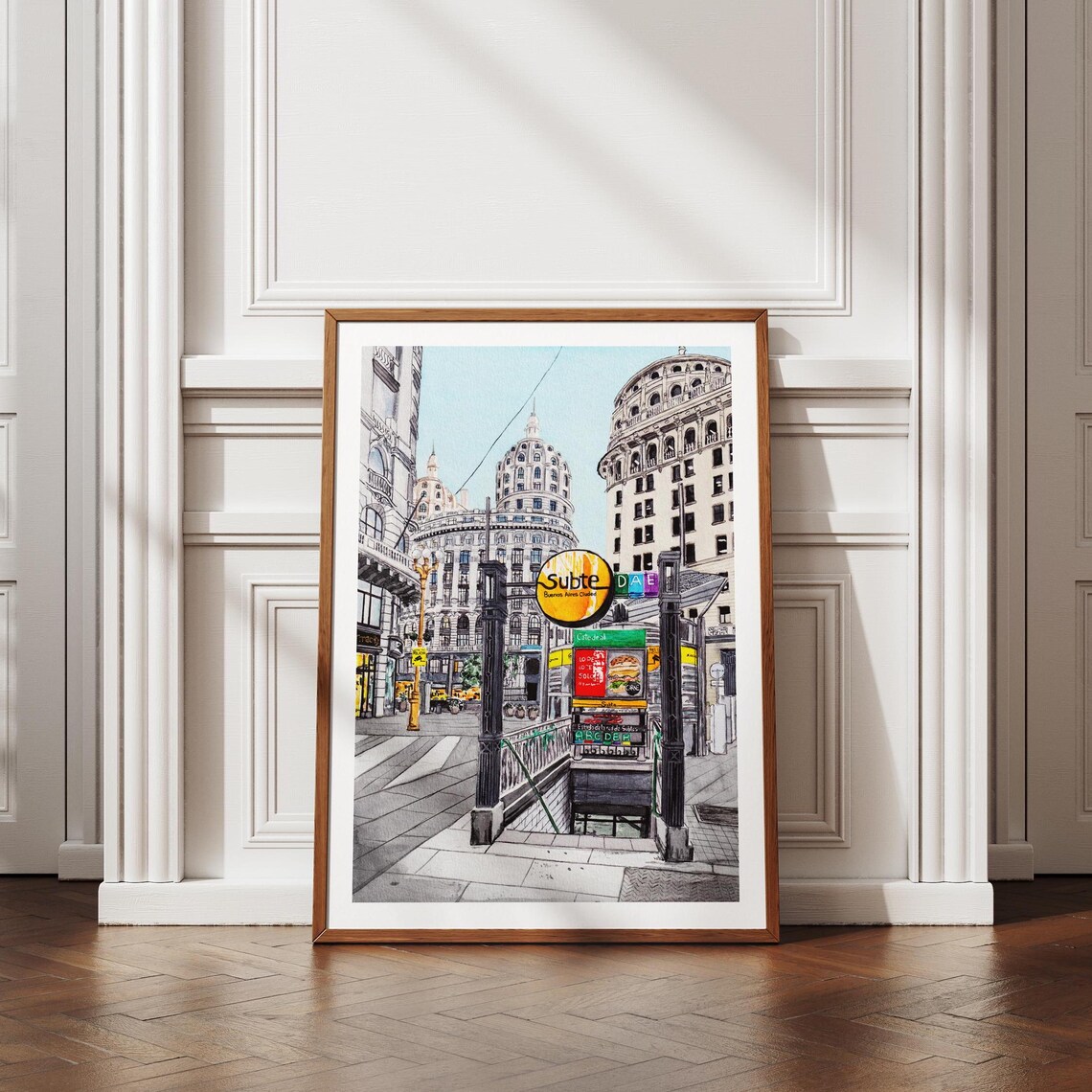 Buenos Aires Watercolor Travel Art Print, Argentina - Image 2