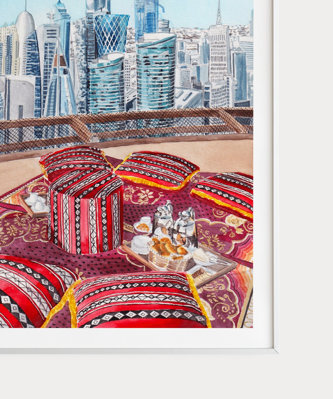 Doha Travel Poster, Qatar Cityscape Art Print - Image 3