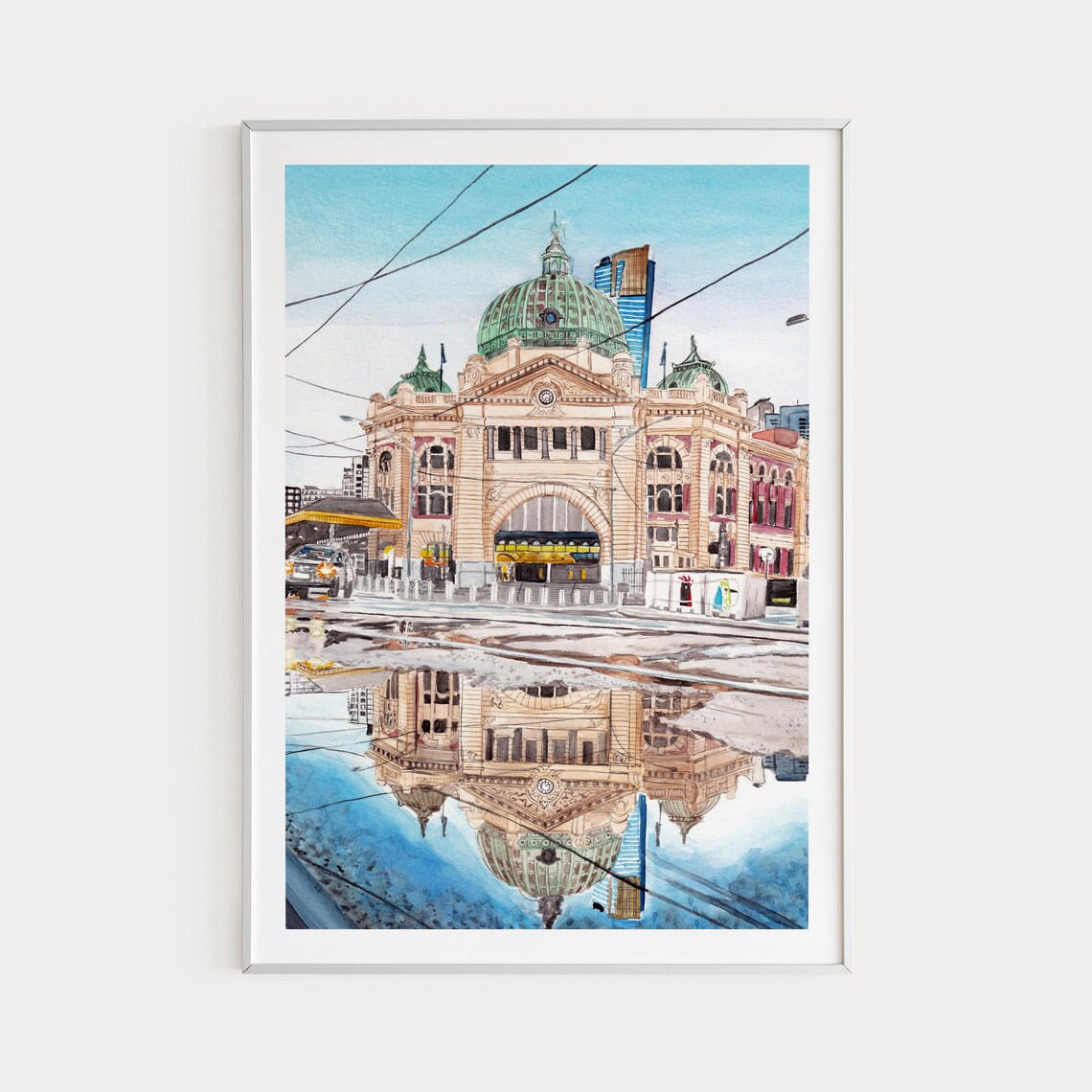 Melbourne Cityscape Travel Poster, Australia