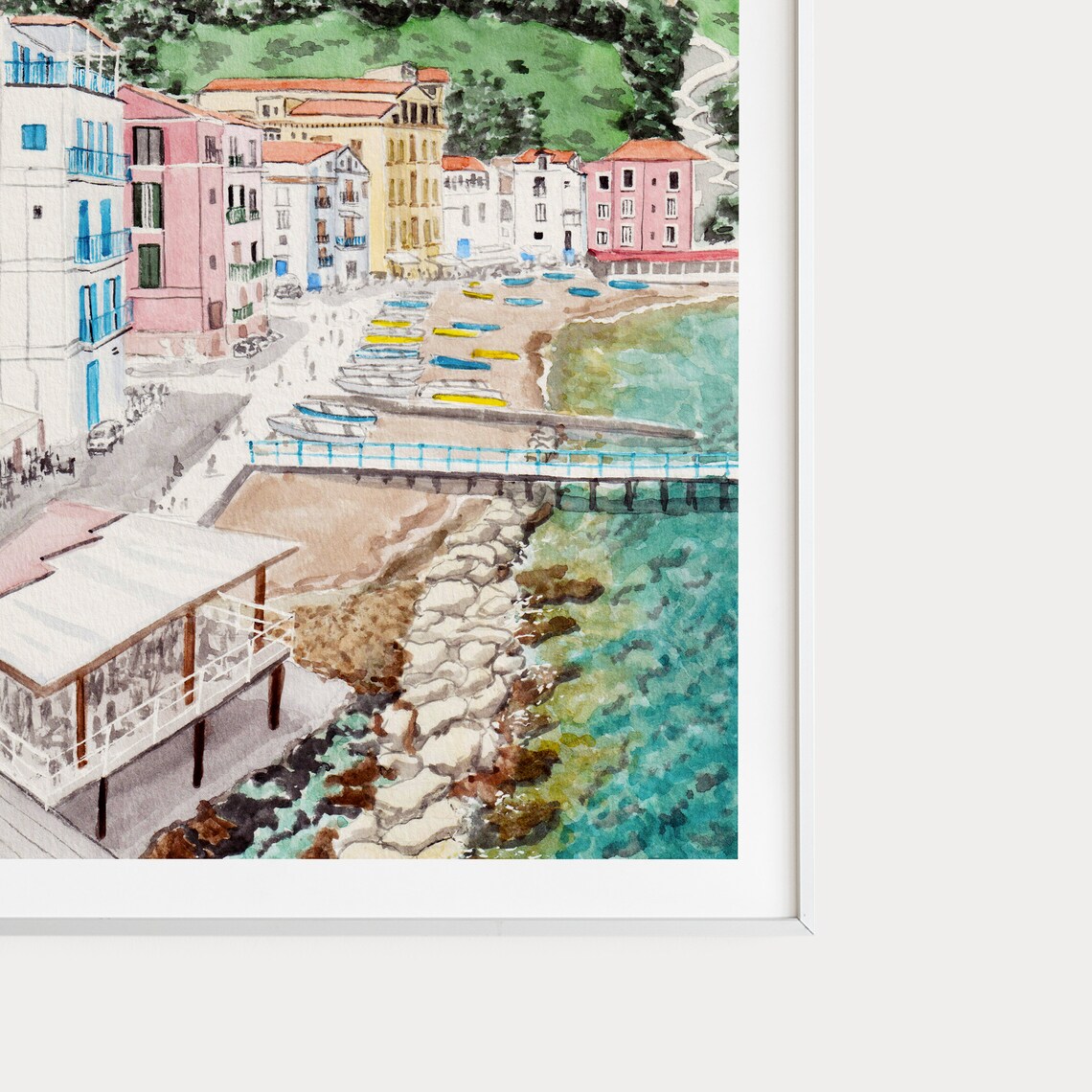 Sorrento, Italy Watercolor Amalfi Coast Art Print - Image 2