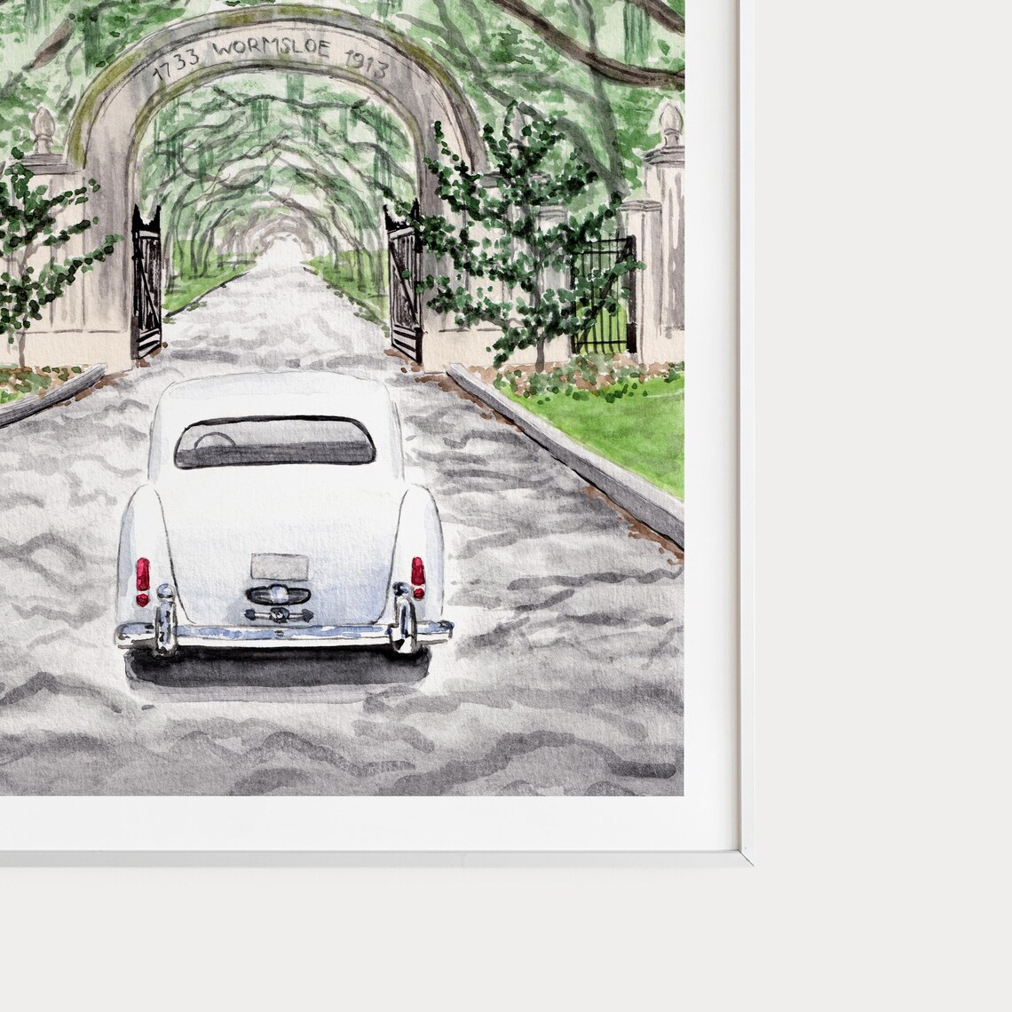 Wormsloe Plantation Savannah Watercolor Travel Poster - Image 2