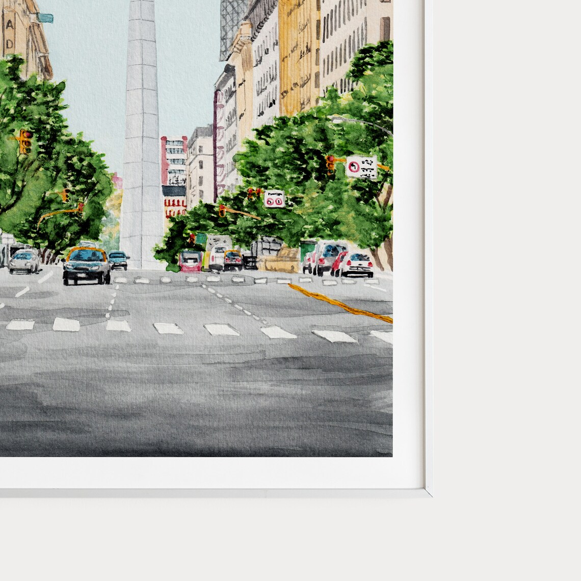 Buenos Aires Watercolor Travel Poster, Cityscape - Image 2