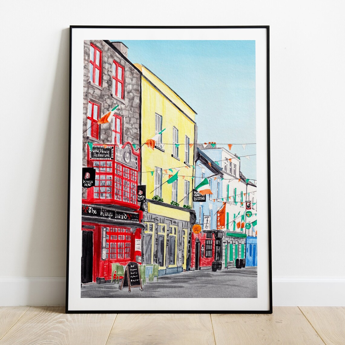 Galway Cityscape Watercolor Art Print, Ireland - Image 3