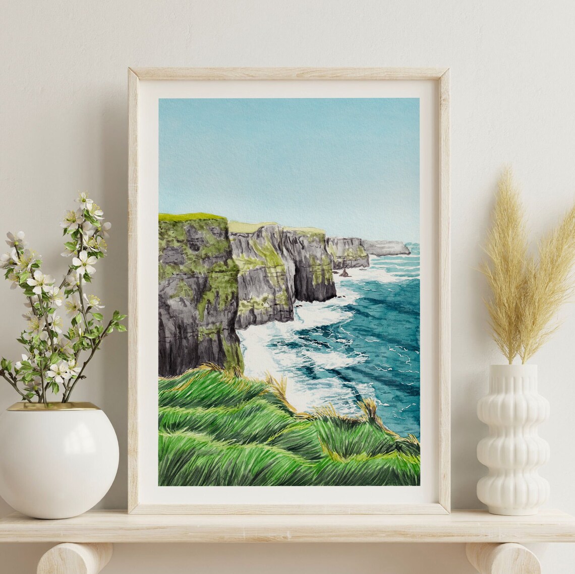 Cliffs Of Moher Watercolor Travel Poster, Ireland - Image 3