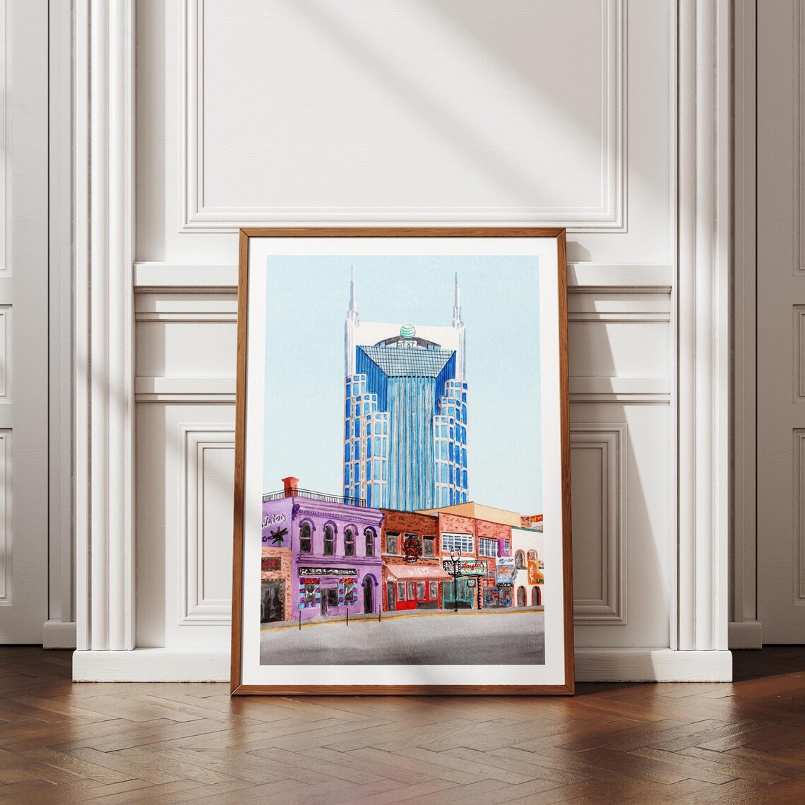 Nashville Watercolor Cityscape, Tennessee Art Print - Image 3