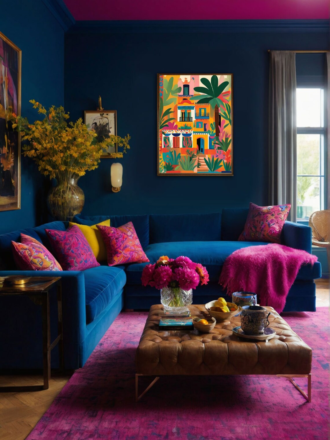 Vibrant Tropical House Facade, Mexican Art Poster - Image 3