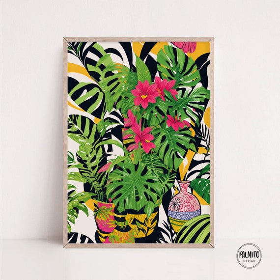 Colorful Botanical Wall Art Abstract Floral Print Abstract Art Prints Colorful Bright Art Print Bold Wall Art Maximalist Pop Art