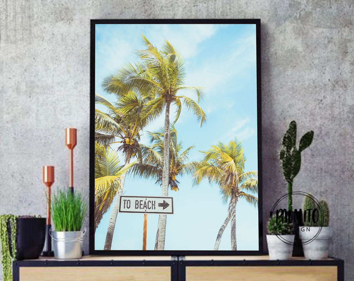 Palm Trees Tropical Beach Sign Art Print - Image 2