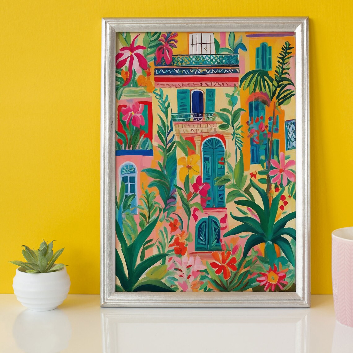 Colorful Facade Floral Botanical Illustration Print - Image 3
