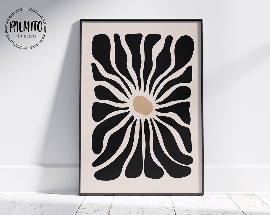 Neutral Abstract Floral Boho Flower Market Art Print