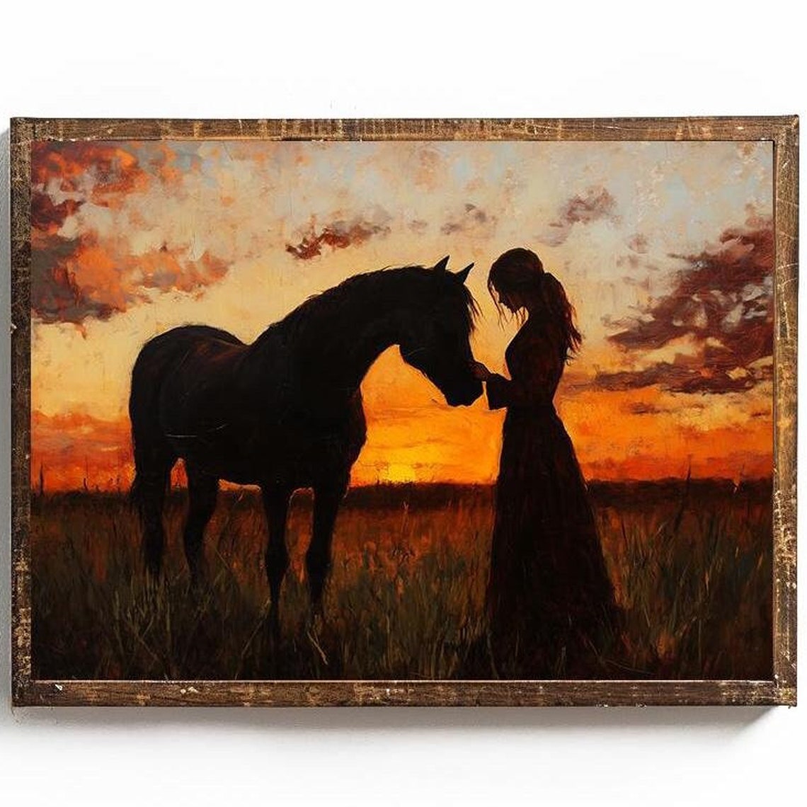 Horse Wall Art Equestrian Wall Decor Cowgirl Painting Equestrian Rider Gift For Cowgirl Gift For Horse Girl Gift For Horse Lover