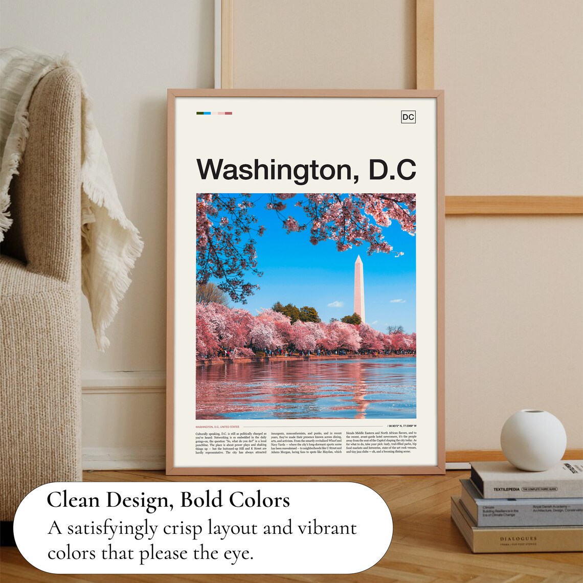 Washington DC Travel Poster, Capital City Wall Art - Image 3
