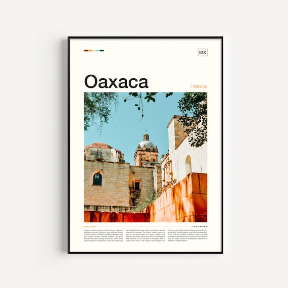 Oaxaca Mexico Historic Church Stone Architecture Travel Poster
