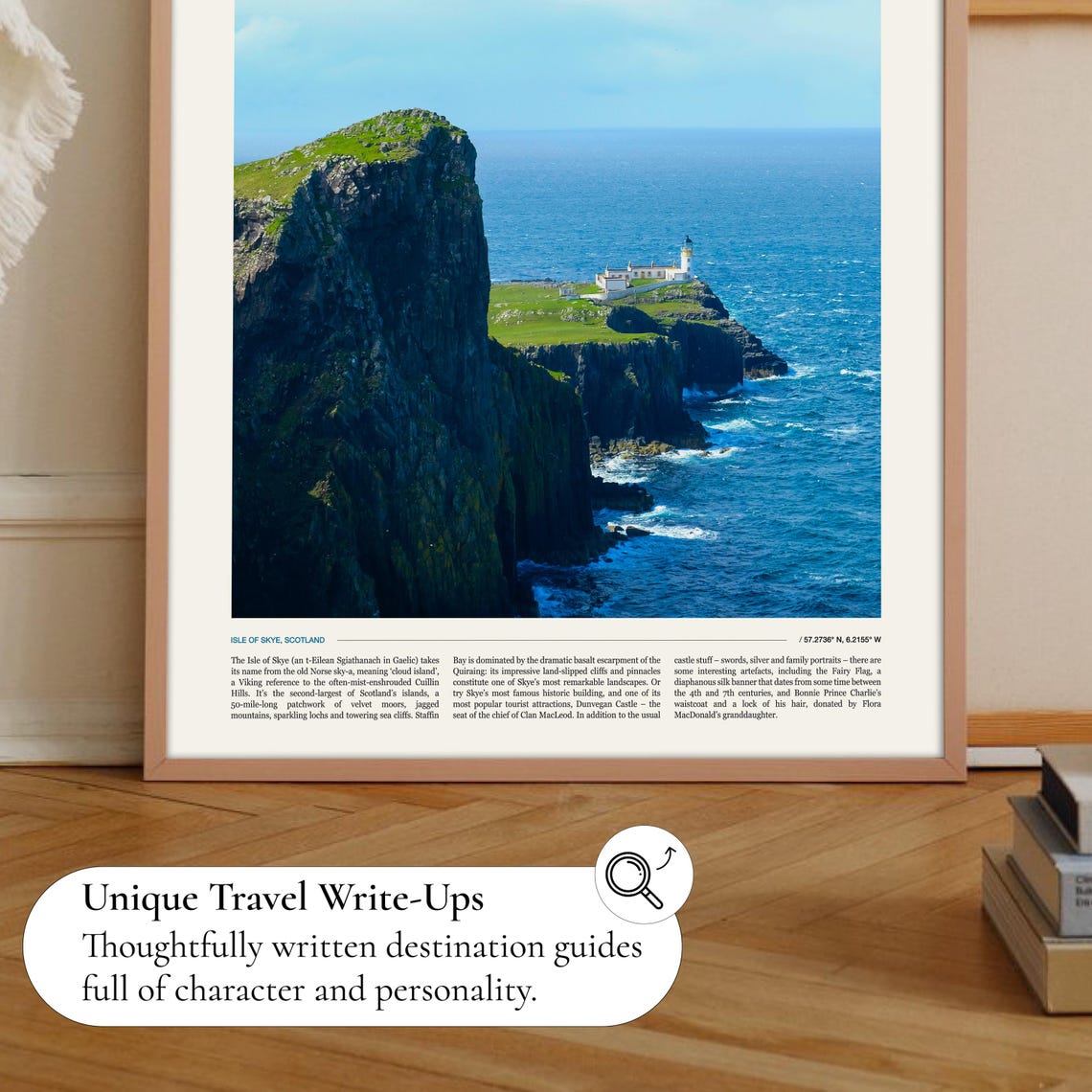 Isle Of Skye Scotland Lighthouse On Dramatic Cliff Coast Travel Poster - Image 2