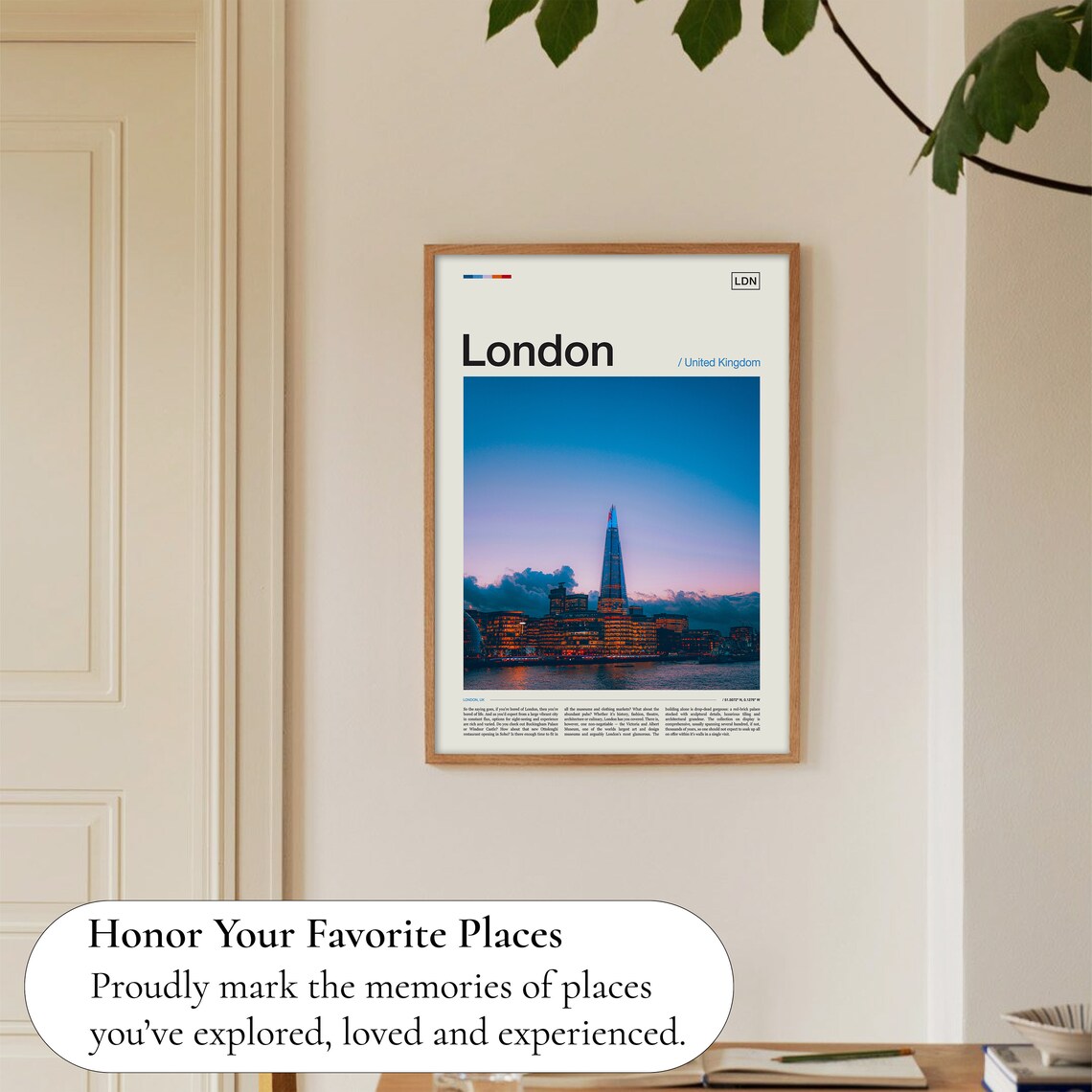 London United Kingdom The Shard Thames Sunset Photography Poster - Image 5