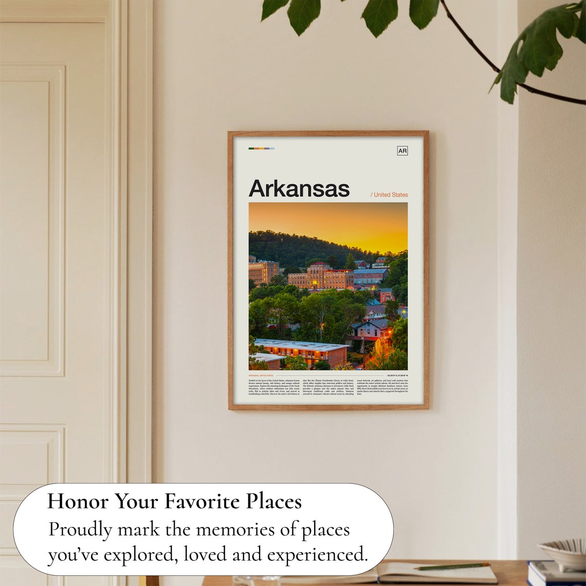 Arkansas Art Arkansas Travel Arkansas Gift Arkansas Print Arkansas Poster Usa Poster Travel Print Arkansas Wall Art Arkansas Decor - Image 5