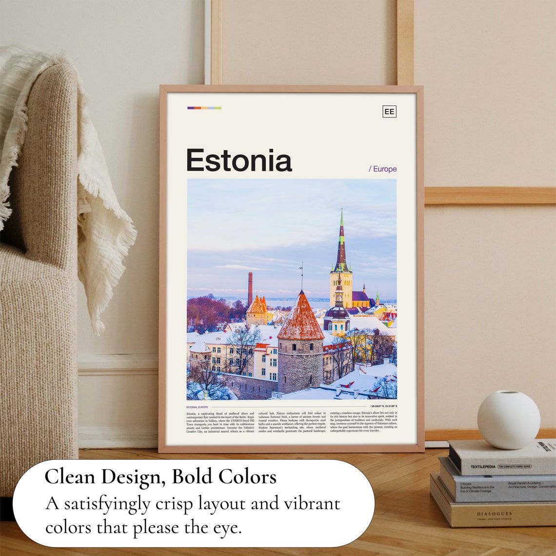 Estonia Print Estonia Poster Estonia Wall Art Estonia Art Print Estonia Photo Estonia Photography Estonia Decor Estonia Skyline - Image 3