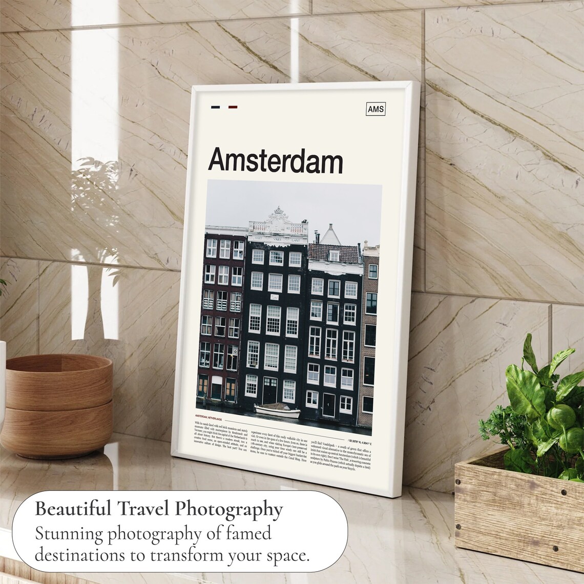 Amsterdam Travel Poster, Netherlands City Art - Image 4