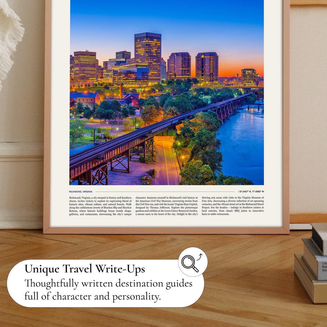 Richmond Skyline Art Print, Virginia Travel Poster - Image 2