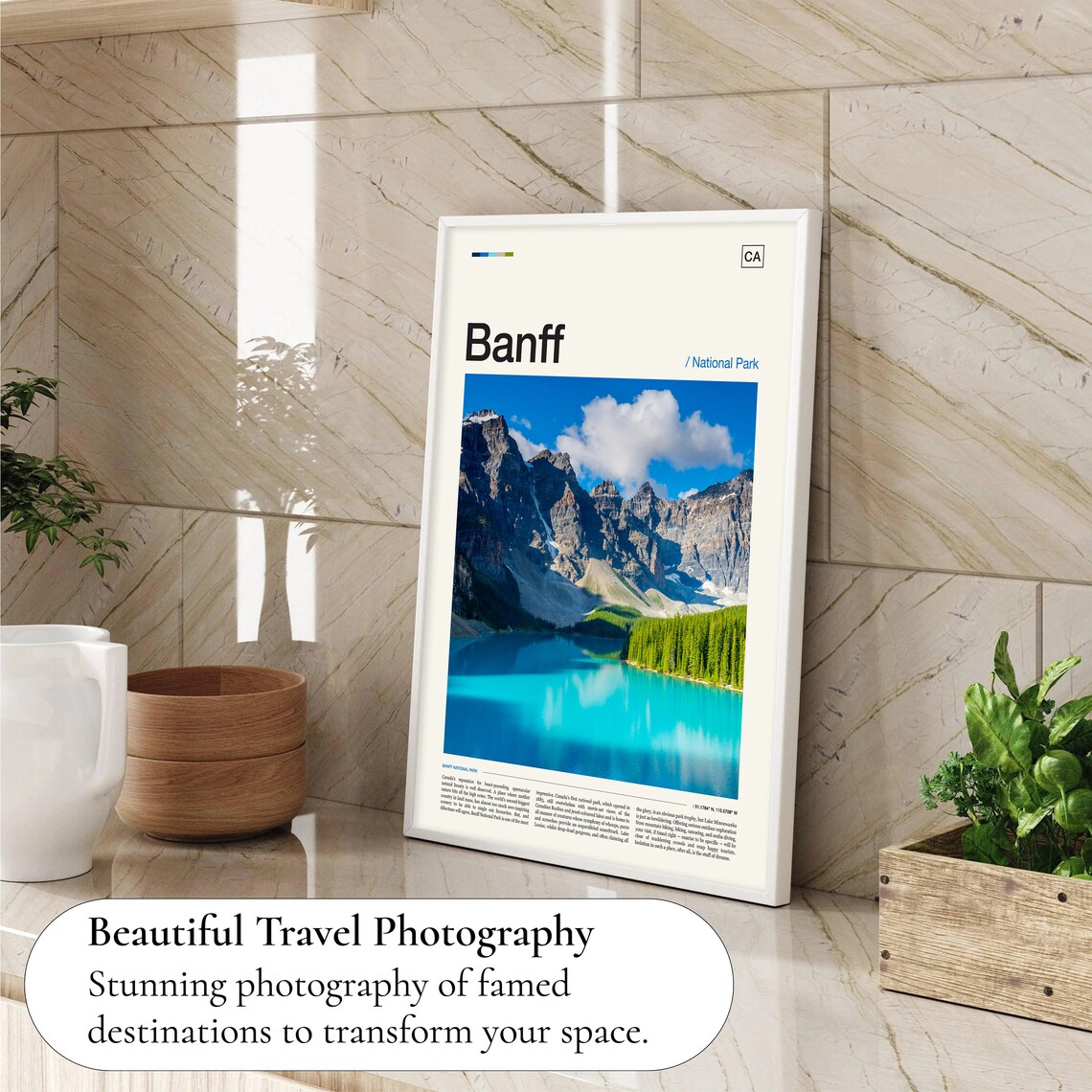 Banff National Park Turquoise Lake Peaks Canada Scenic Photography Poster - Image 4