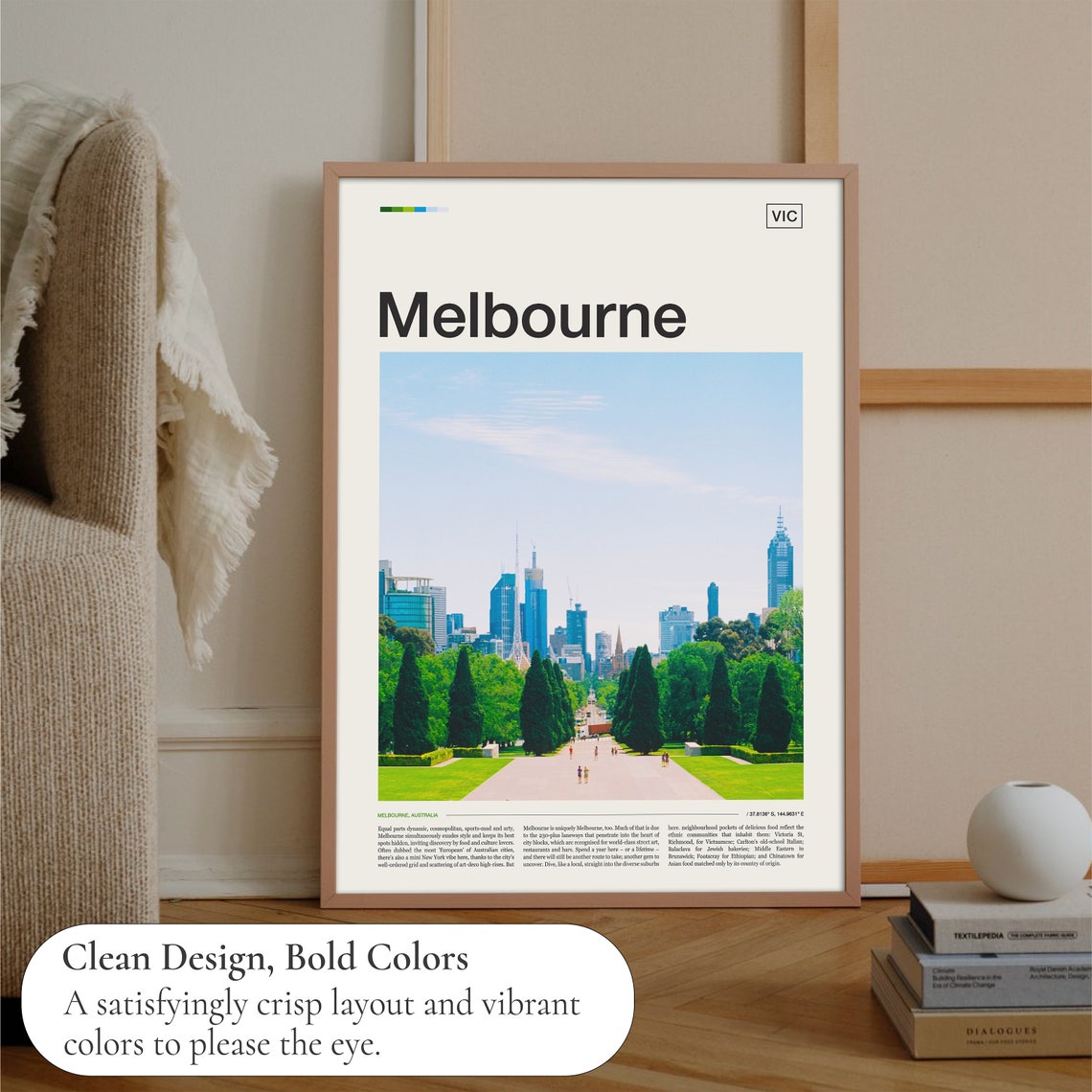 Melbourne Australia Skyline Park Gardens City View Photo Poster - Image 3