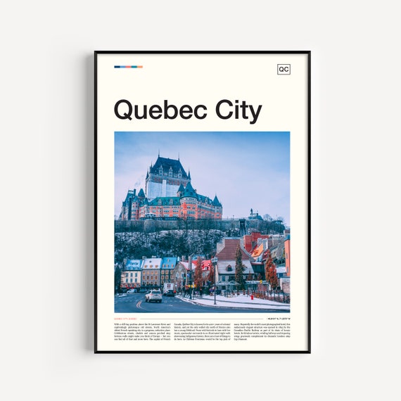 Quebec City Travel Poster, Canada City Art