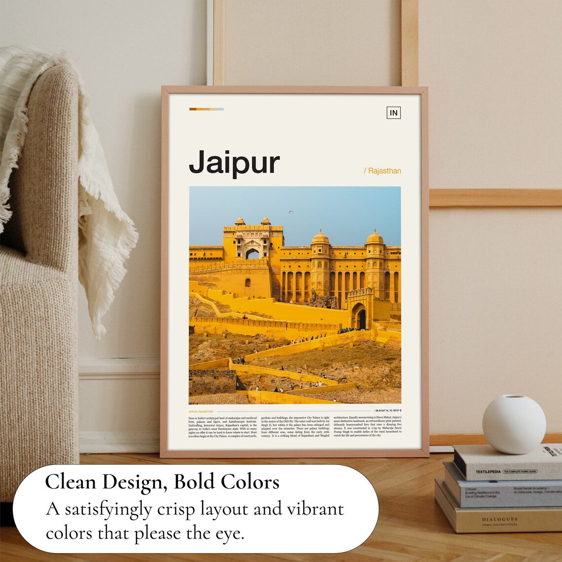 Jaipur Amber Fort Golden Palace Rajasthan India Landmark Poster - Image 3
