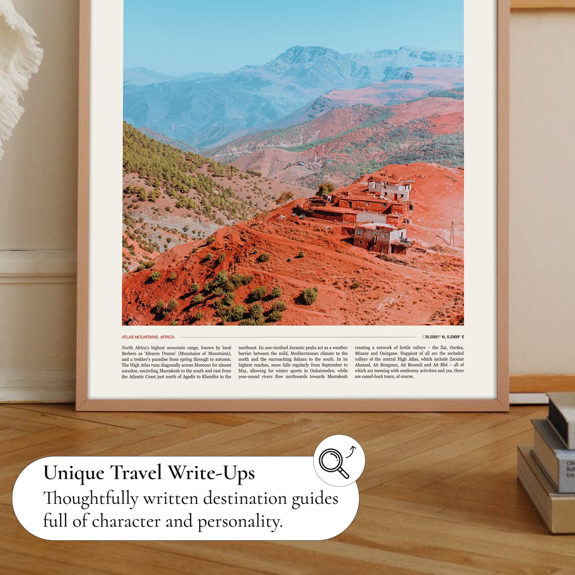 Atlas Mountains Morocco Red Berber Village Valley Travel Poster - Image 2