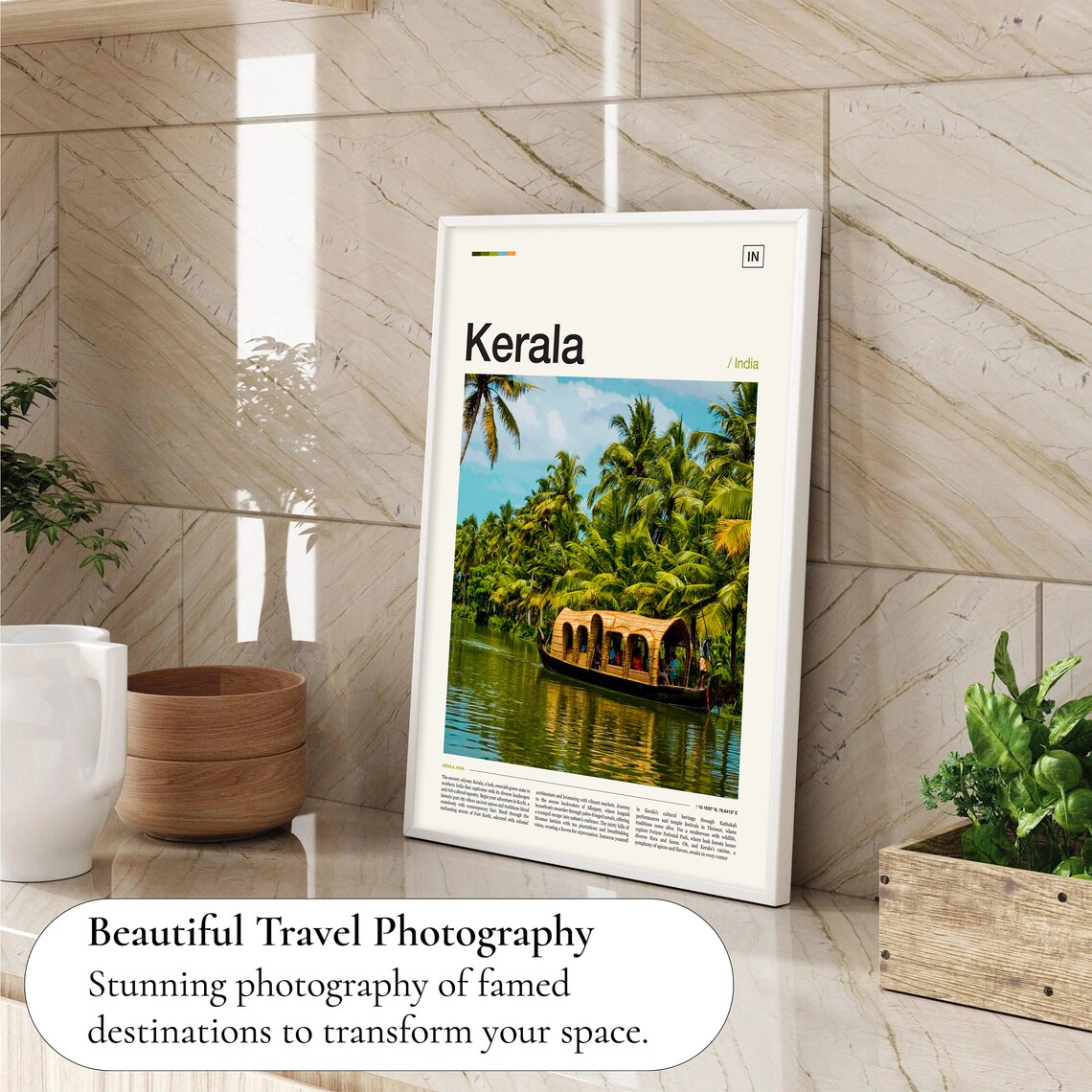 Kerala Backwater Houseboat Palm Canals India Tropical Photo Poster - Image 4