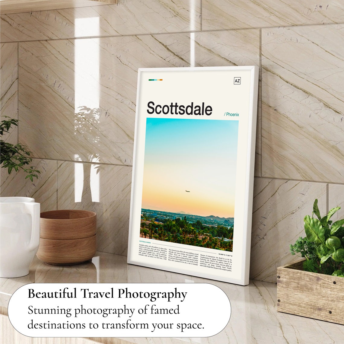 Scottsdale Phoenix Sunset Skyline Palms Desert City Travel Poster - Image 4