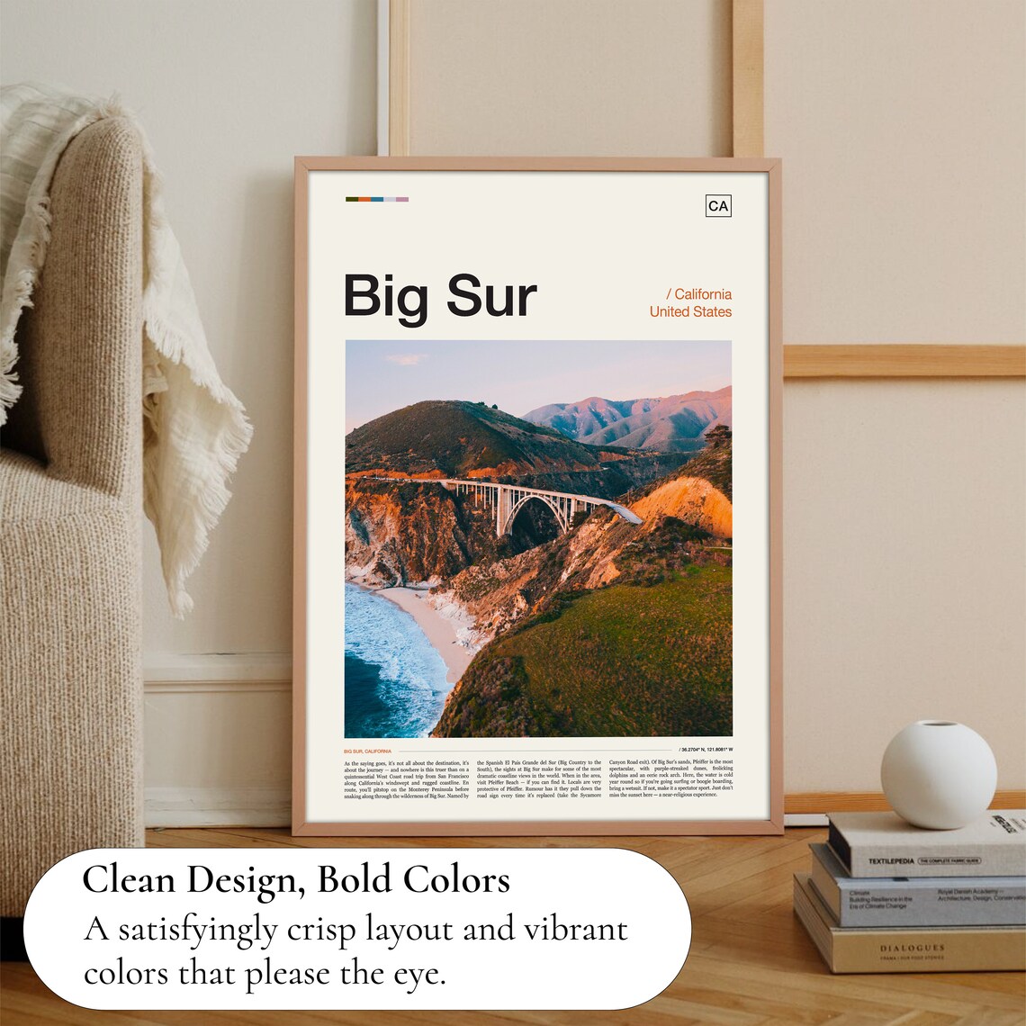 Big Sur Travel Poster, Coastal Landscape Art Print - Image 3