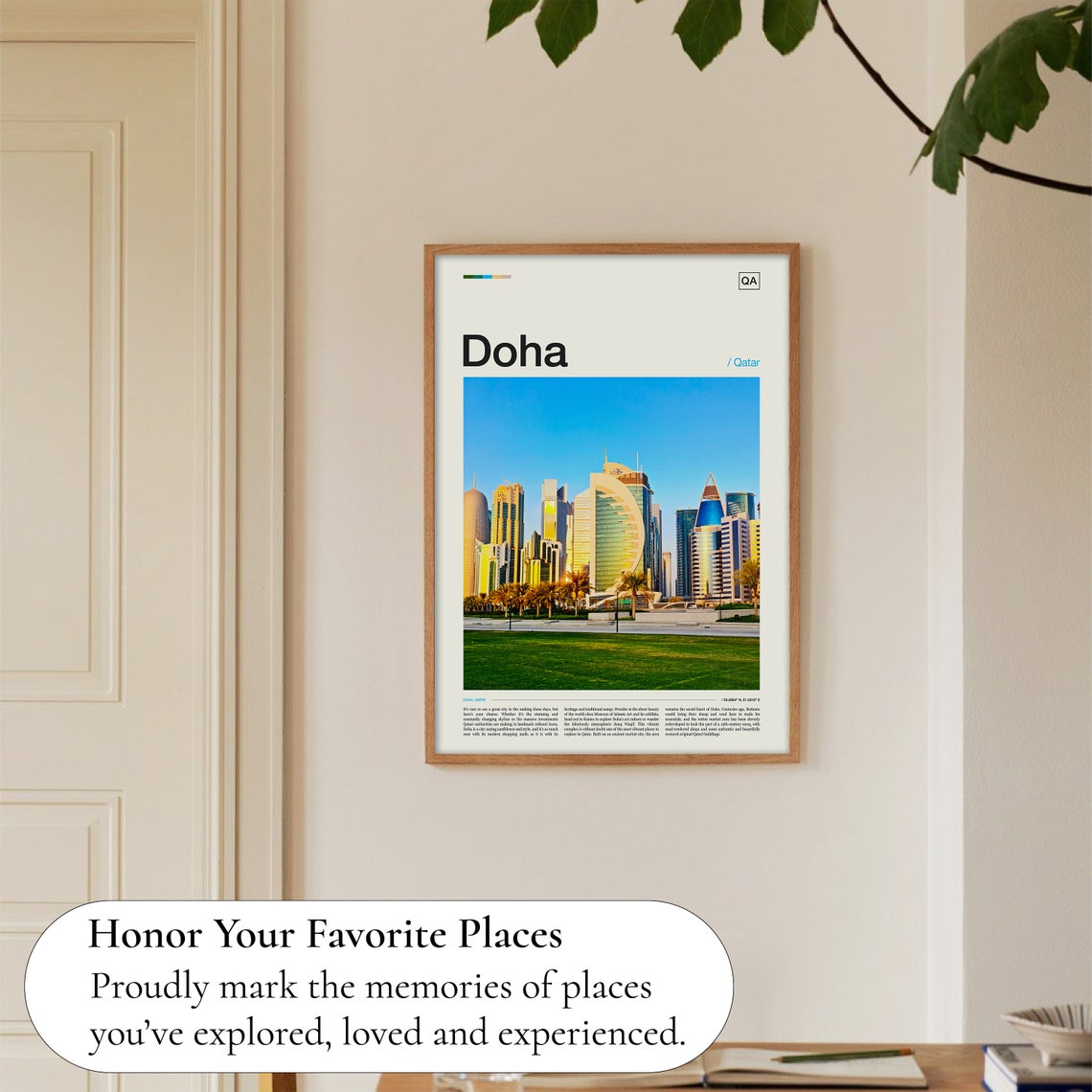 Doha Qatar West Bay Skyline Cityscape Photography Travel Poster - Image 5