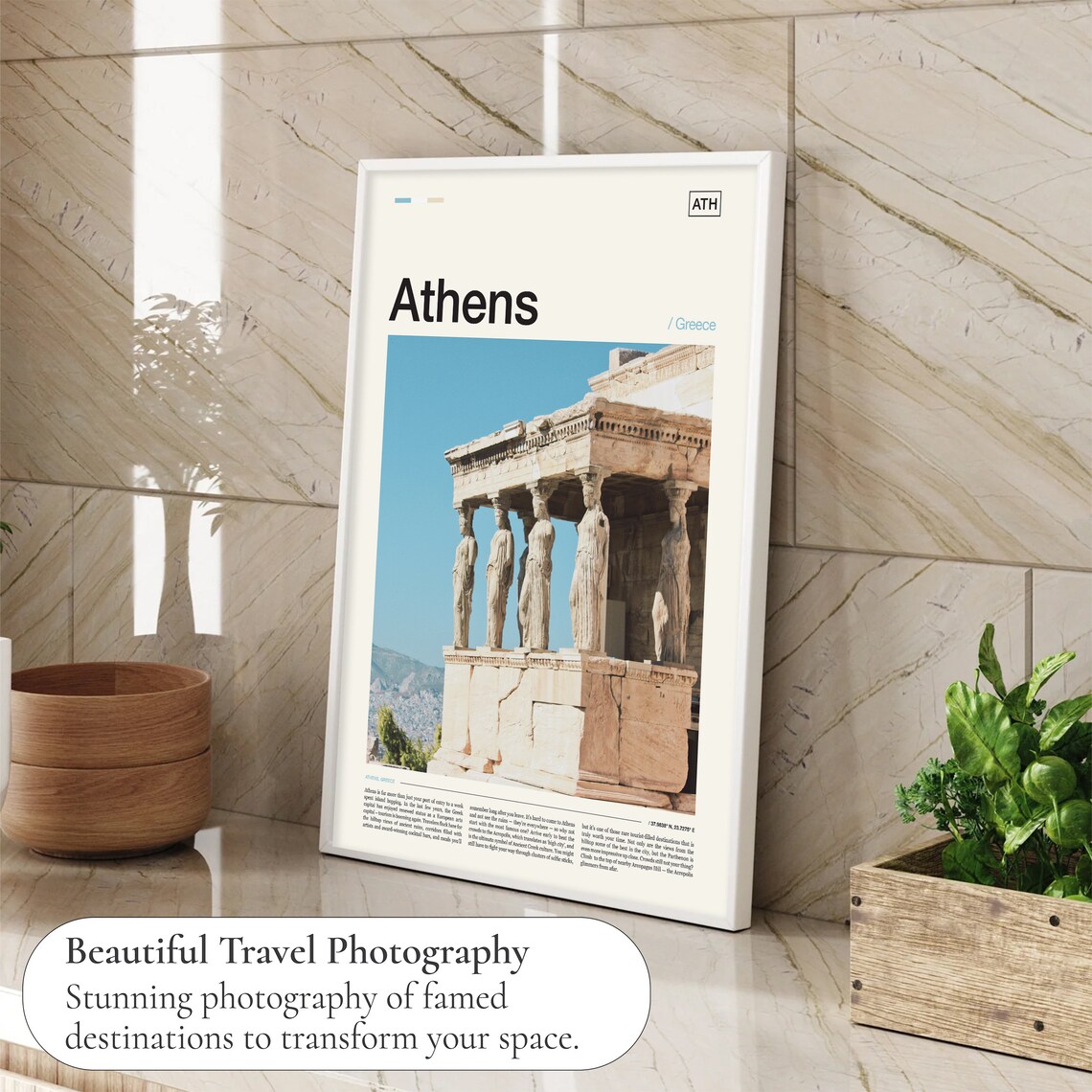 Athens Greece Travel Poster, Athens Wall Art - Image 4