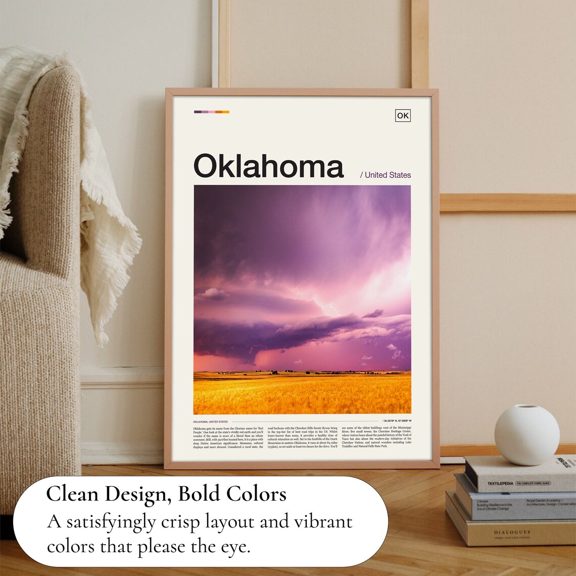 Oklahoma Travel Poster, State Wall Art Print - Image 3